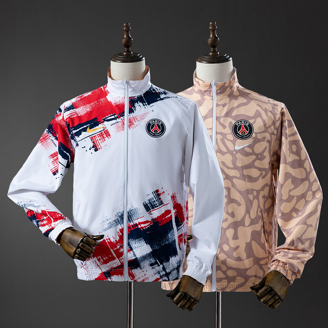 PSG Reversible Jacket Windbreaker - White & Brown S-XXL 2