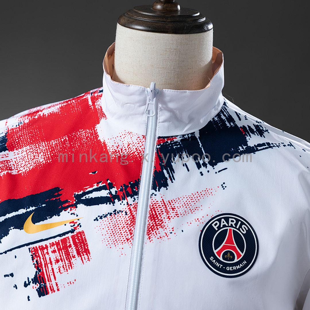 PSG Reversible Jacket Windbreaker - White & Brown S-XXL 11