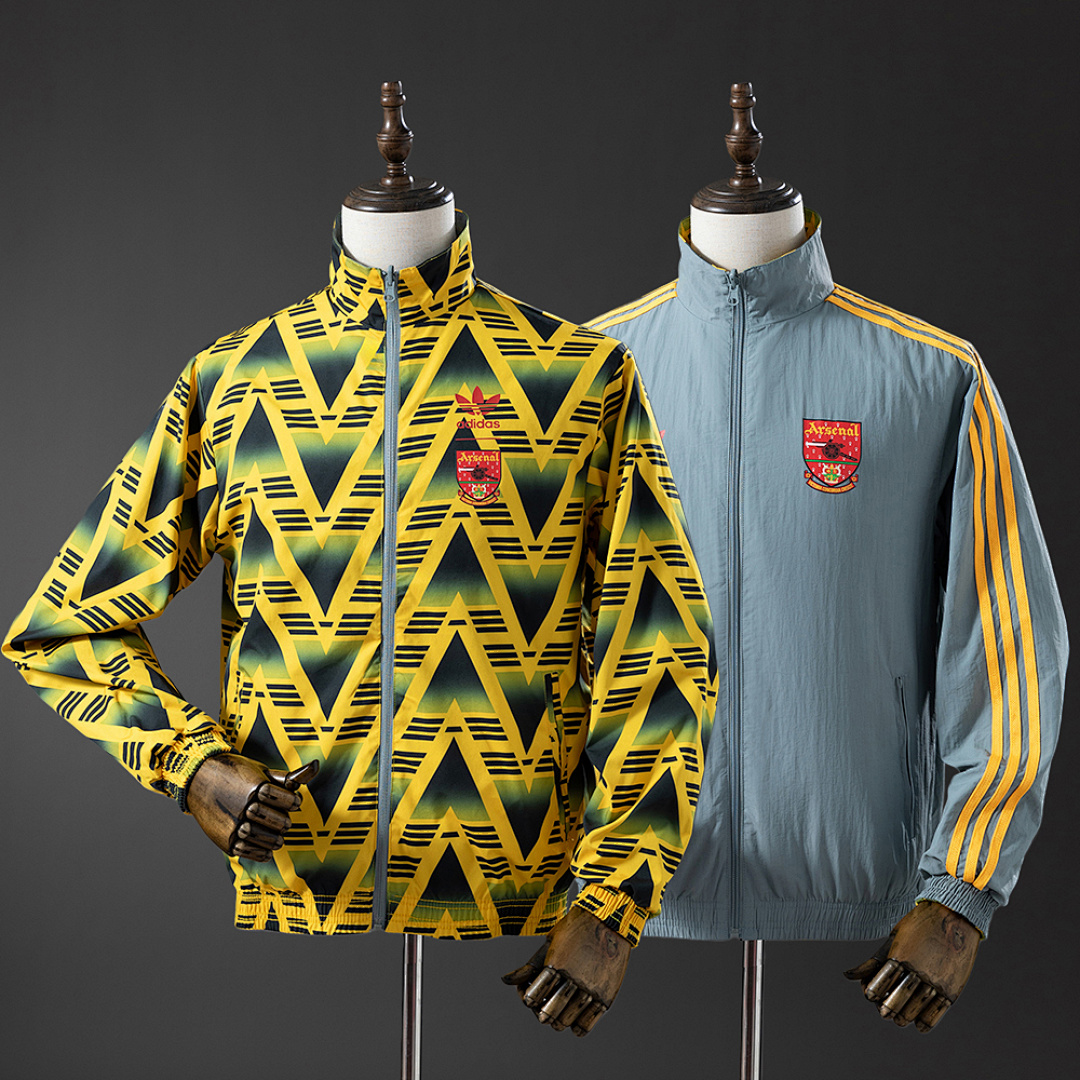 Arsenal Reversible Jacket Windbreaker - Yellow & Grey S-XXL 4