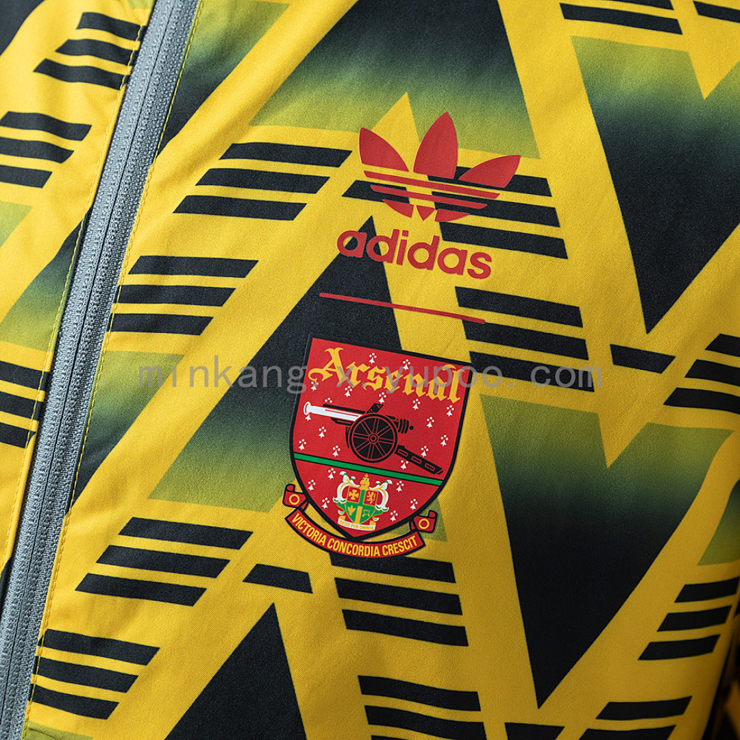 Arsenal Reversible Jacket Windbreaker - Yellow & Grey S-XXL 5