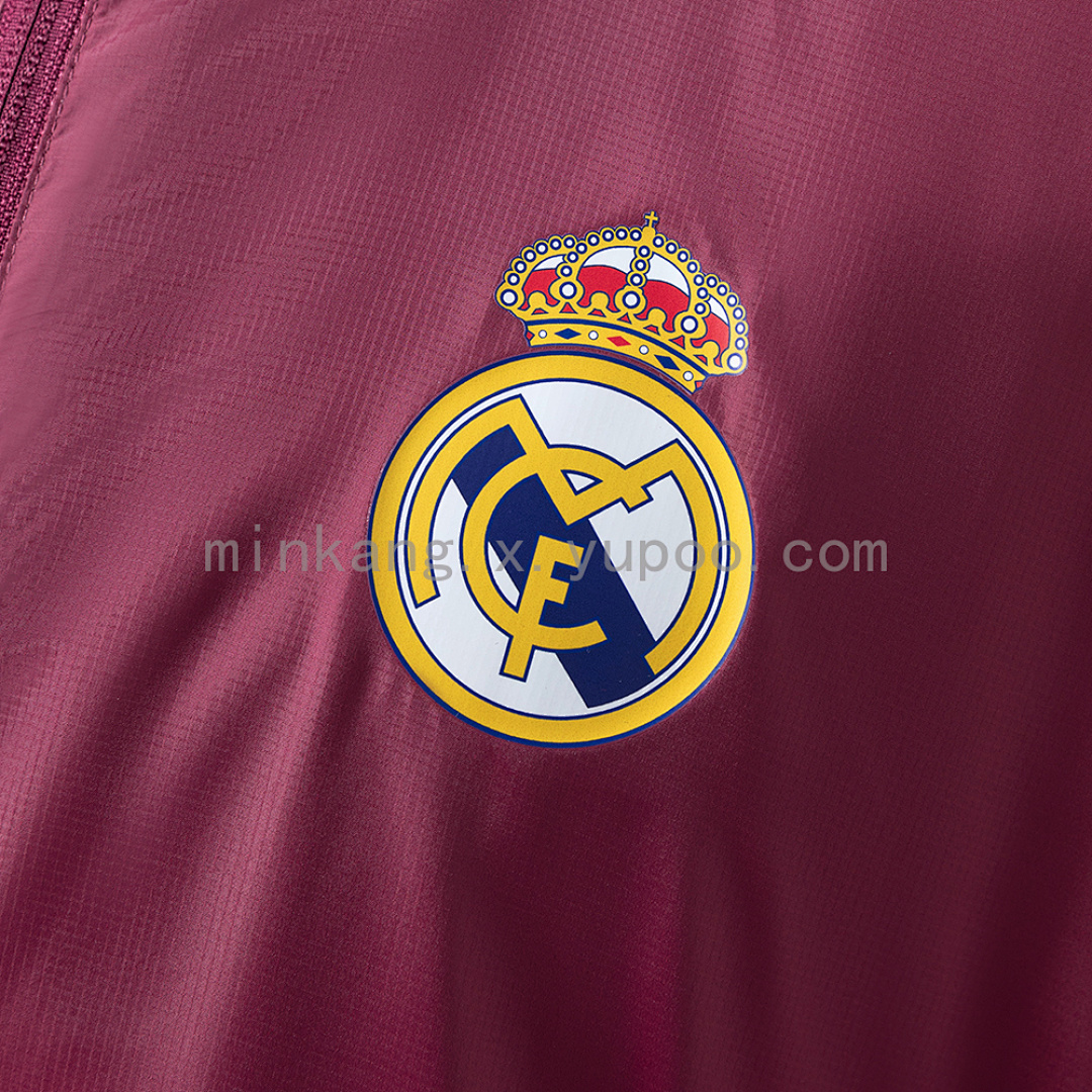 Real Madrid Reversible Jacket Windbreaker - Beige & Red S-XXL 10