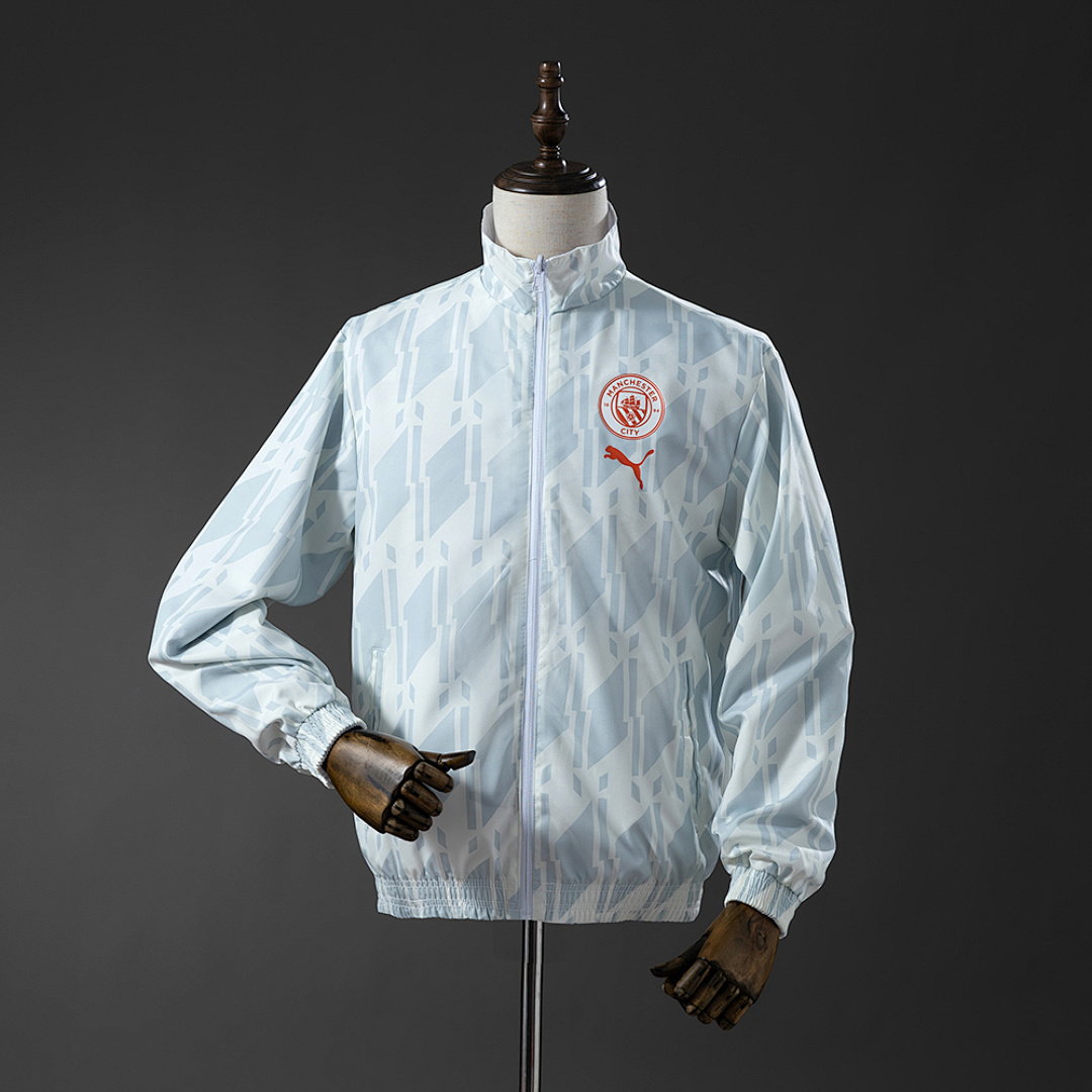 Manchester City Reversible Jacket Windbreaker - White & Mint Green S-XXL 2