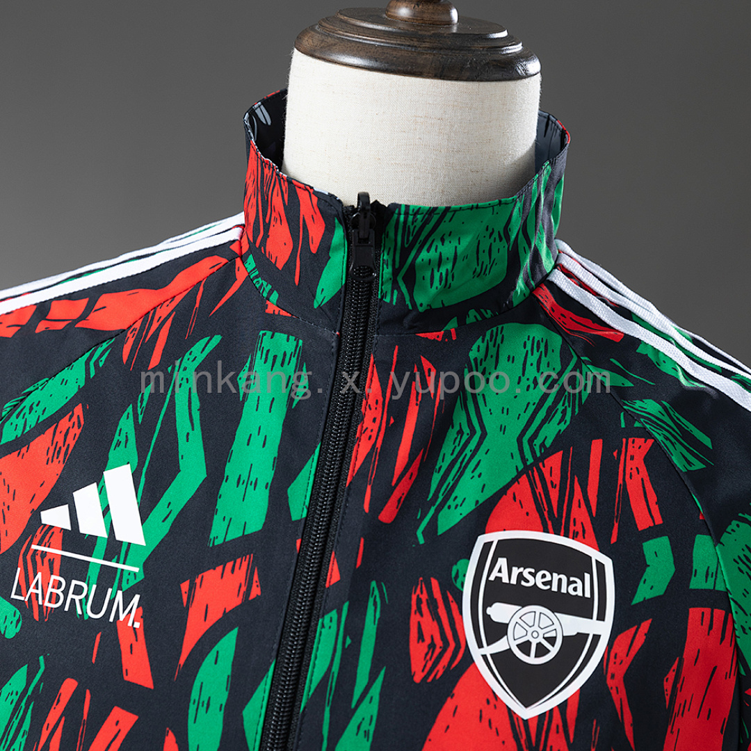 Arsenal Reversible Jacket Windbreaker - Red & Black S-XXL 11