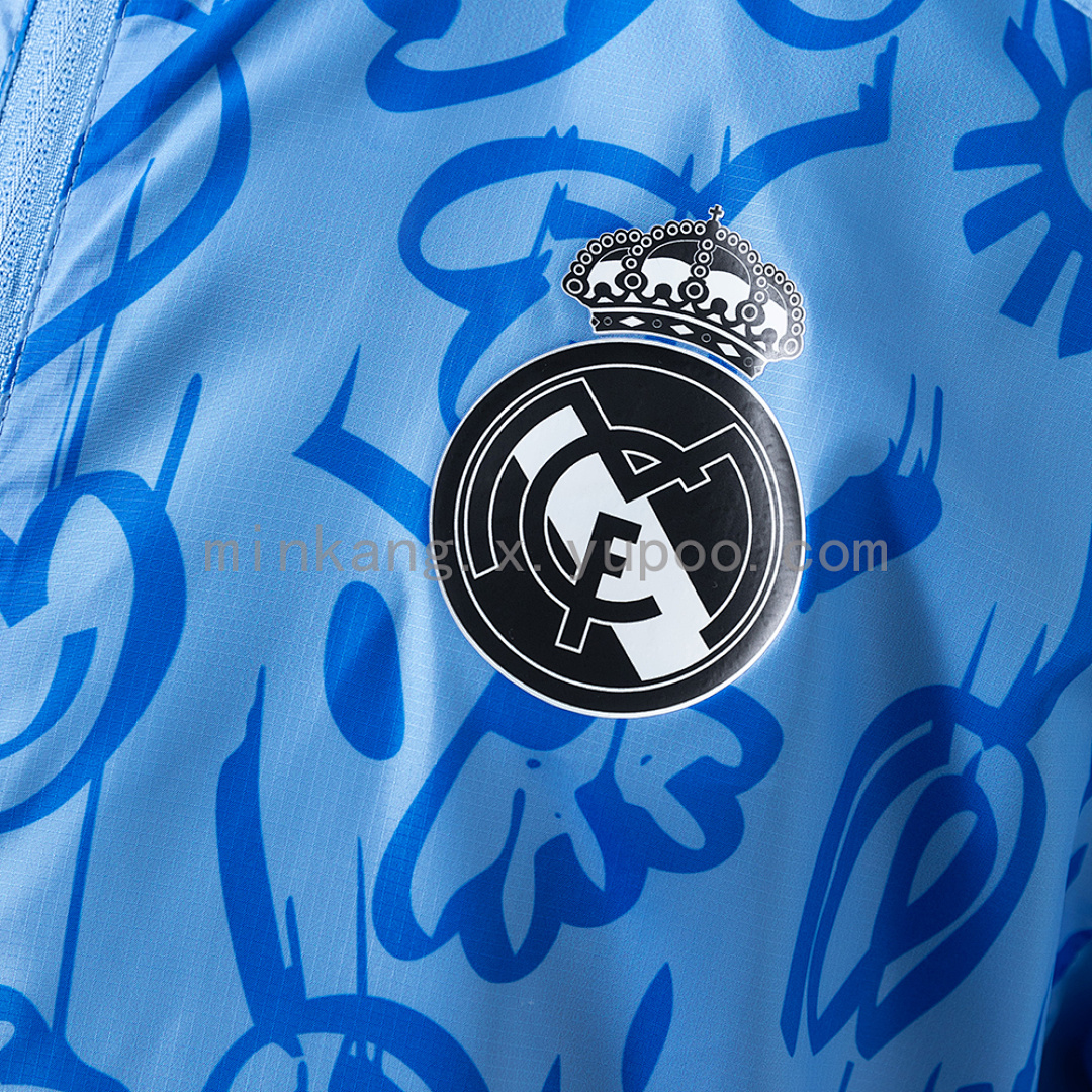 Real Madrid Reversible Jacket Windbreaker - Beige & Blue S-XXL 10