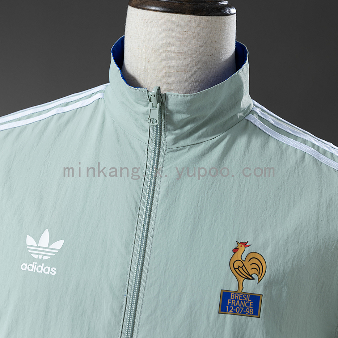 French Reversible Jacket Windbreaker - Blue & Mint Green S-XXL 11
