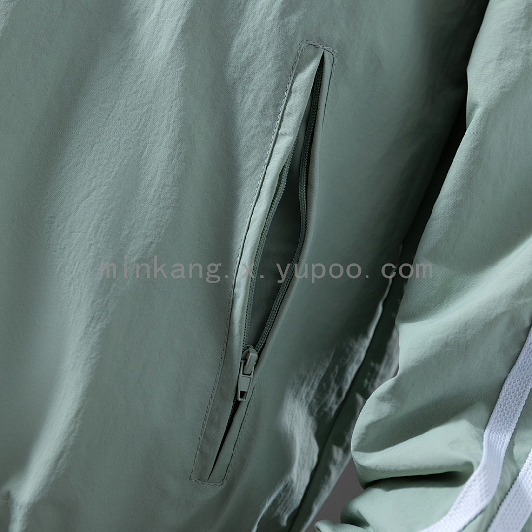 French Reversible Jacket Windbreaker - Blue & Mint Green S-XXL 6