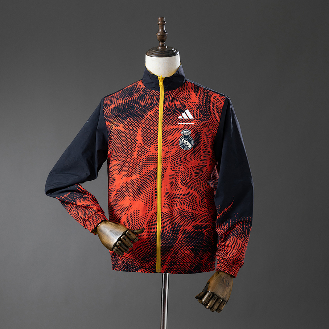 Real Madrid Reversible Jacket Windbreaker - Yellow & Red S-XXL 2