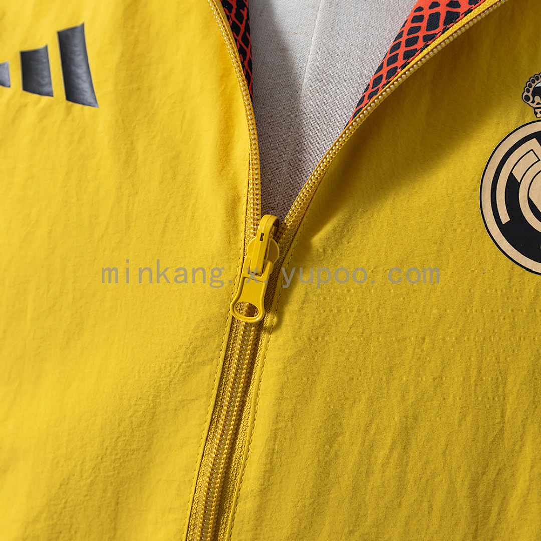 Real Madrid Reversible Jacket Windbreaker - Yellow & Red S-XXL 8