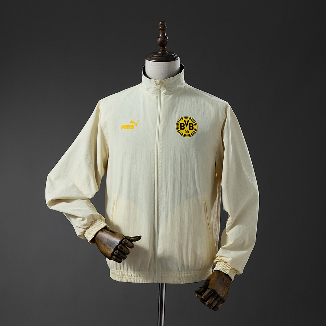 Borussia Dortmund Reversible Jacket Windbreaker - Black & Beige S-XXL 2