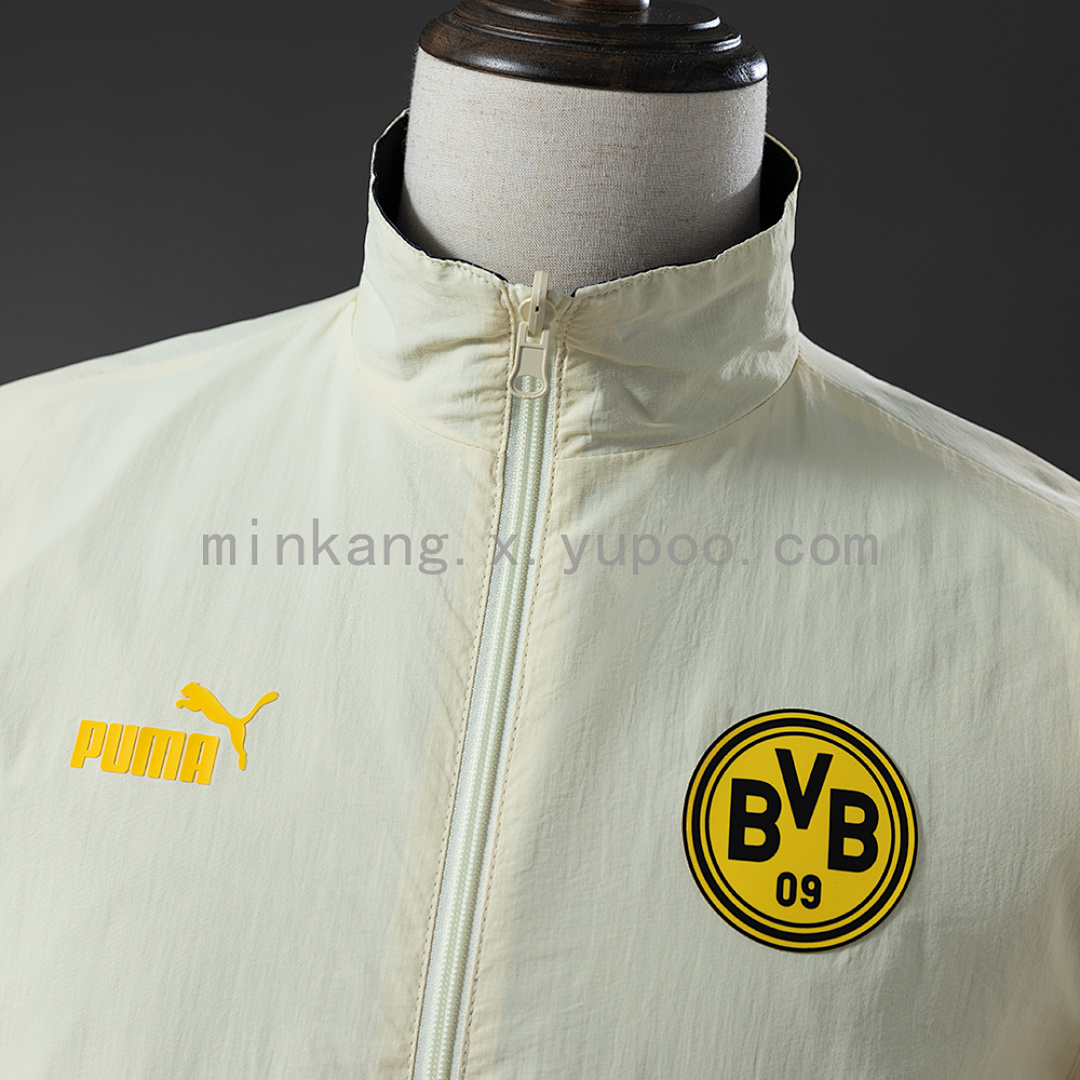 Borussia Dortmund Reversible Jacket Windbreaker - Black & Beige S-XXL 11
