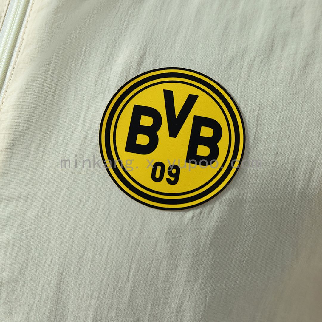 Borussia Dortmund Reversible Jacket Windbreaker - Black & Beige S-XXL 10