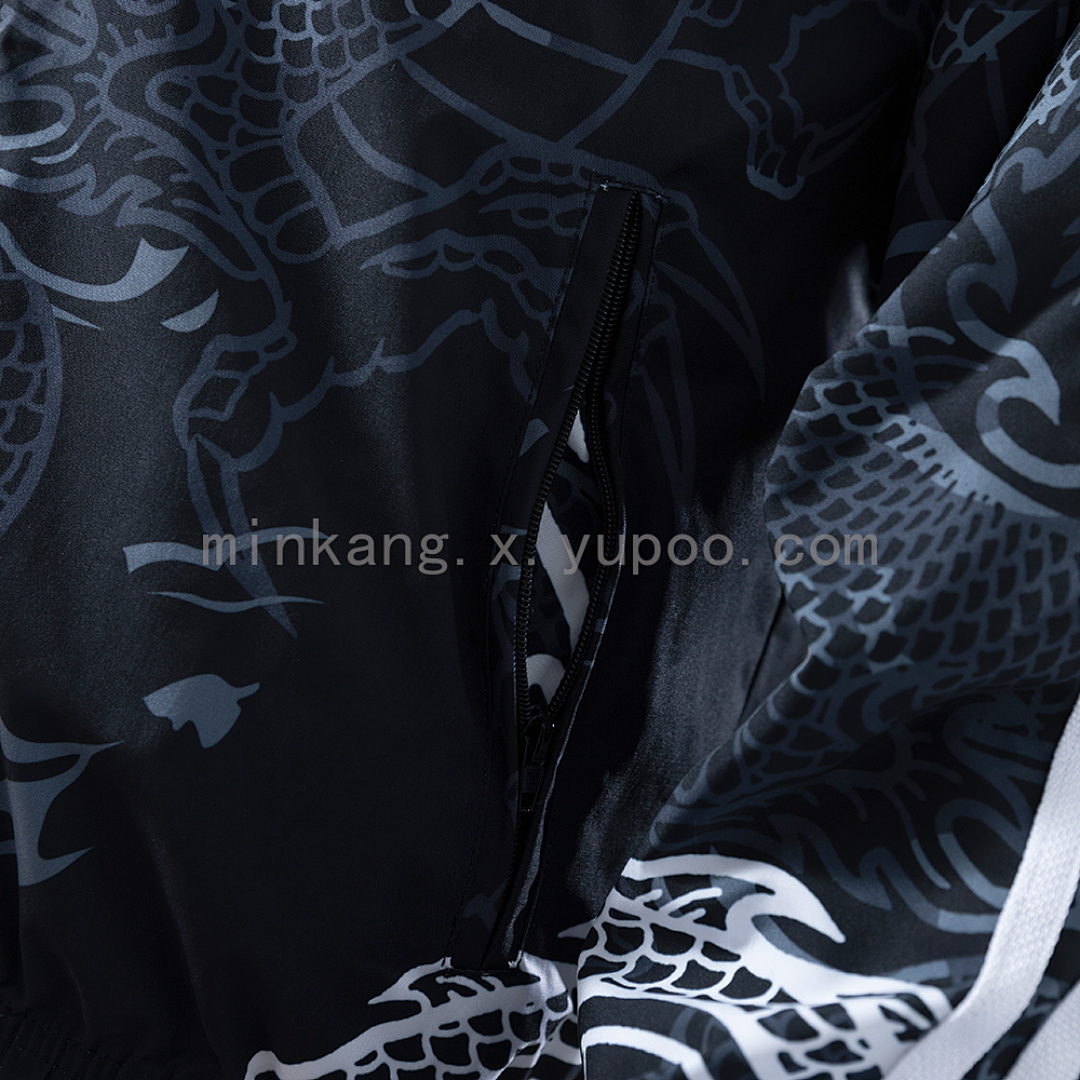 Real Madrid Reversible Jacket Windbreaker - Black&Black Dragon S-XXL 6
