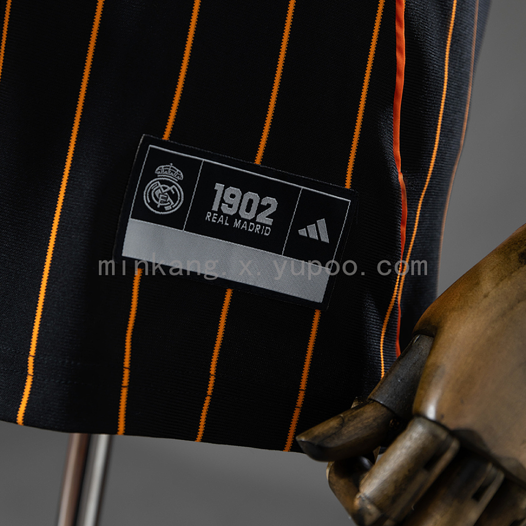 Real Madrid 25/26 Baseball - Black and Orange Striped Jersey S-4XL 2