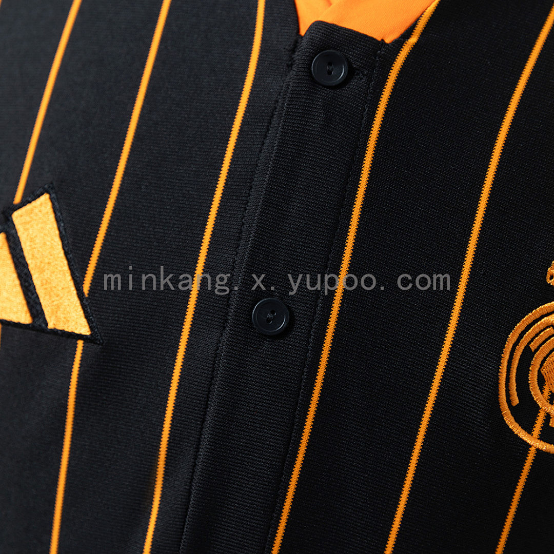 Real Madrid 25/26 Baseball - Black and Orange Striped Jersey S-4XL 4