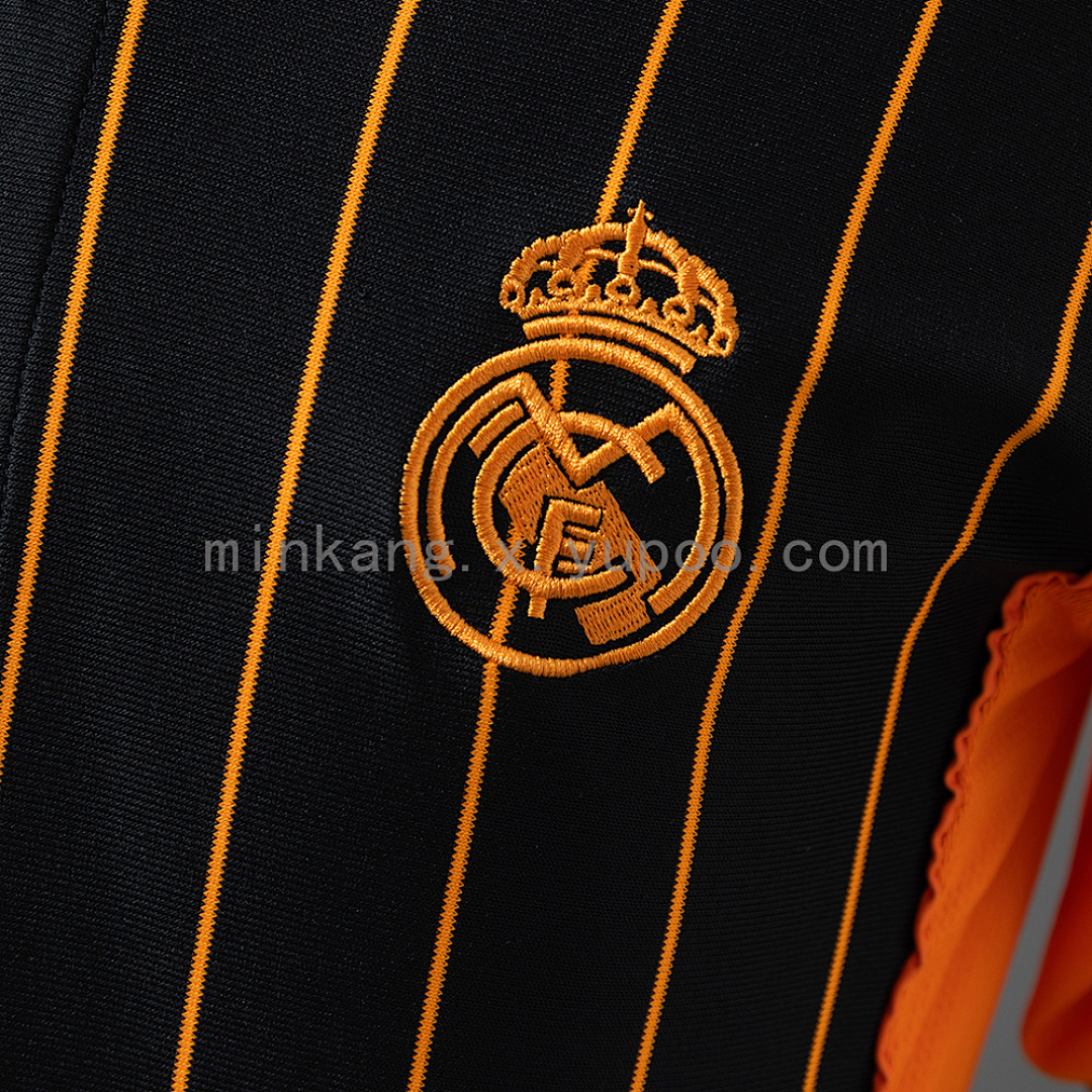 Real Madrid 25/26 Baseball - Black and Orange Striped Jersey S-4XL 6