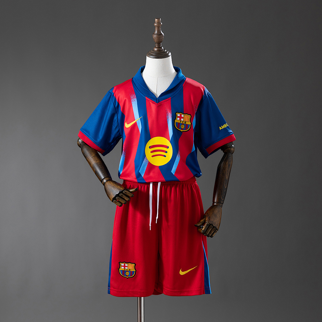 Barcelona 25/26 Fourth Away Kids Kit Jersey SIZE 16-28 3
