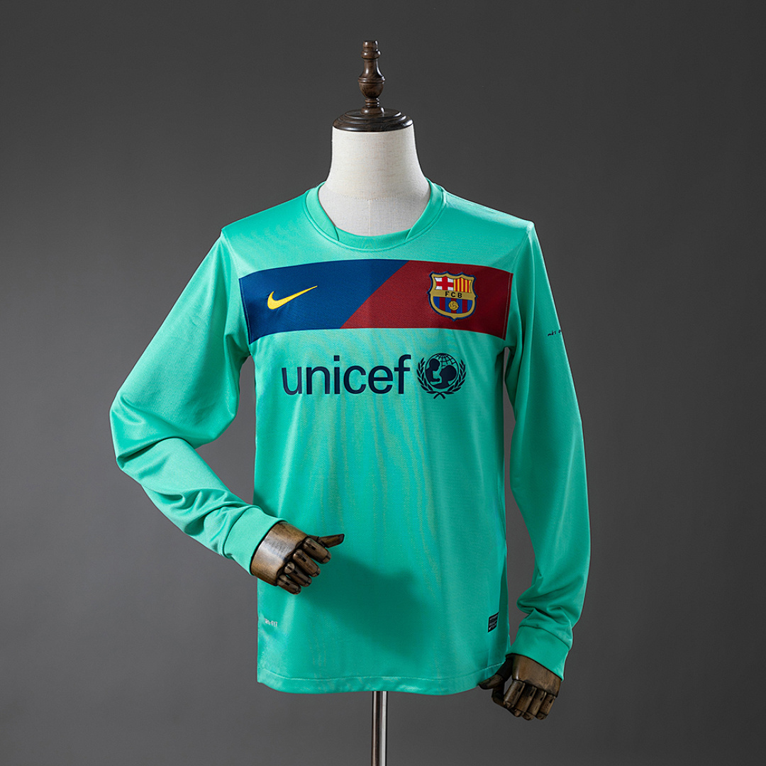 Barcelona 10/11 Away Long-Sleeve Retro Jersey S-XXL 2