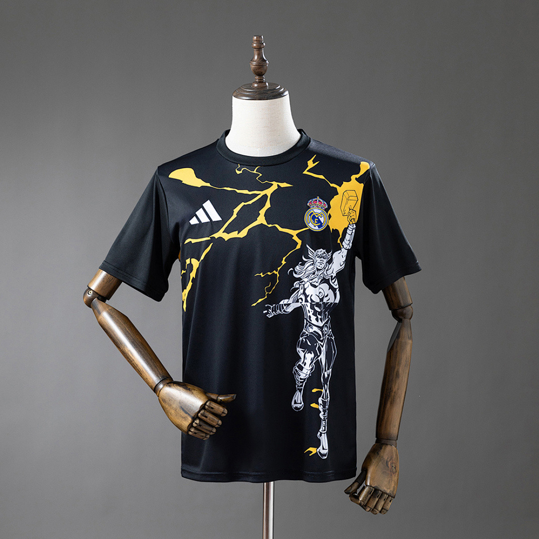 Real Madrid 25/26 Avengers - Pre-Match(Black) Jersey S-4XL 3