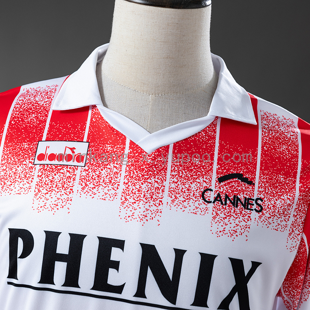 AS Cannes 91/92 Home Long-Sleeve Retro Jersey S-XXL 8