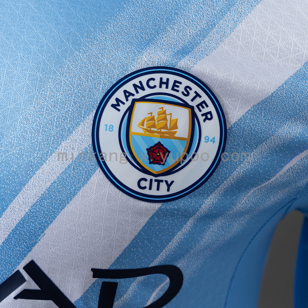 Manchester City 25/26 Home Long-Sleeve Player Version Jerseys S-3XL 9
