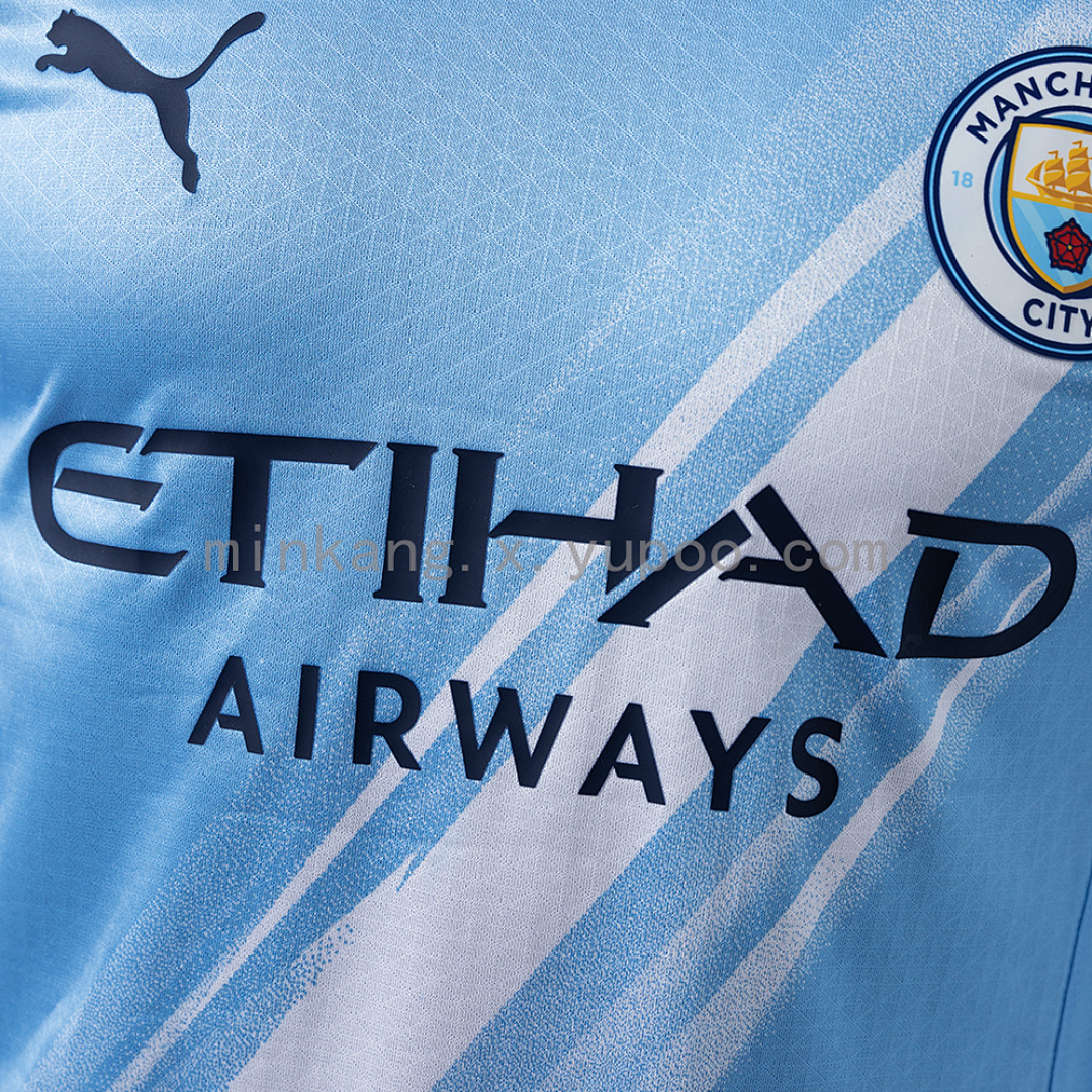 Manchester City 25/26 Home Long-Sleeve Player Version Jerseys S-3XL 10