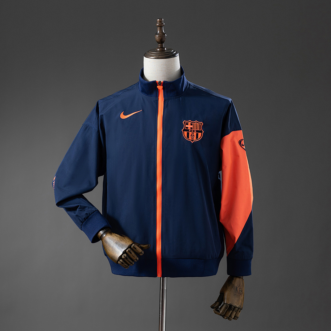 Barcelona Windbreaker - Navy Blue & Orange S-XXL 3