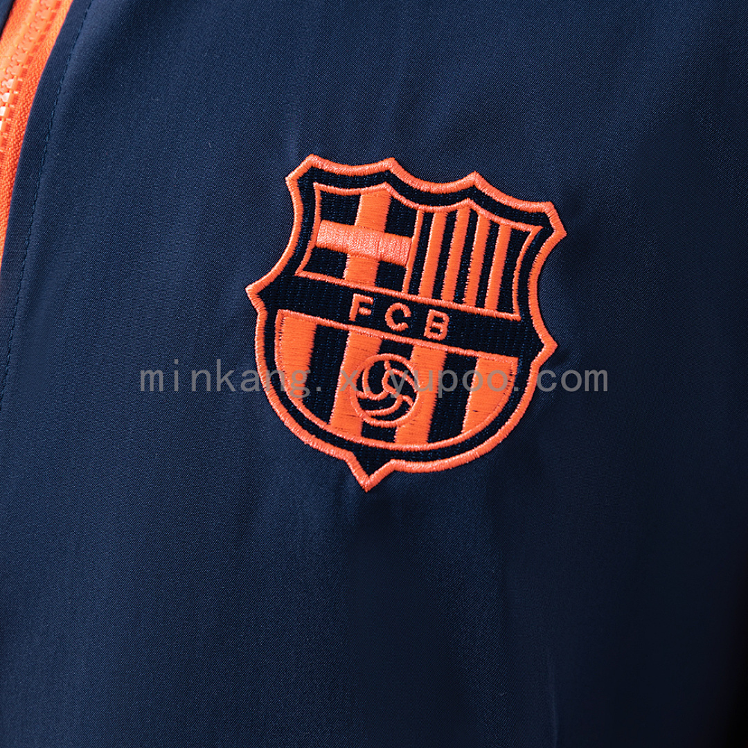 Barcelona Windbreaker - Navy Blue & Orange S-XXL 8