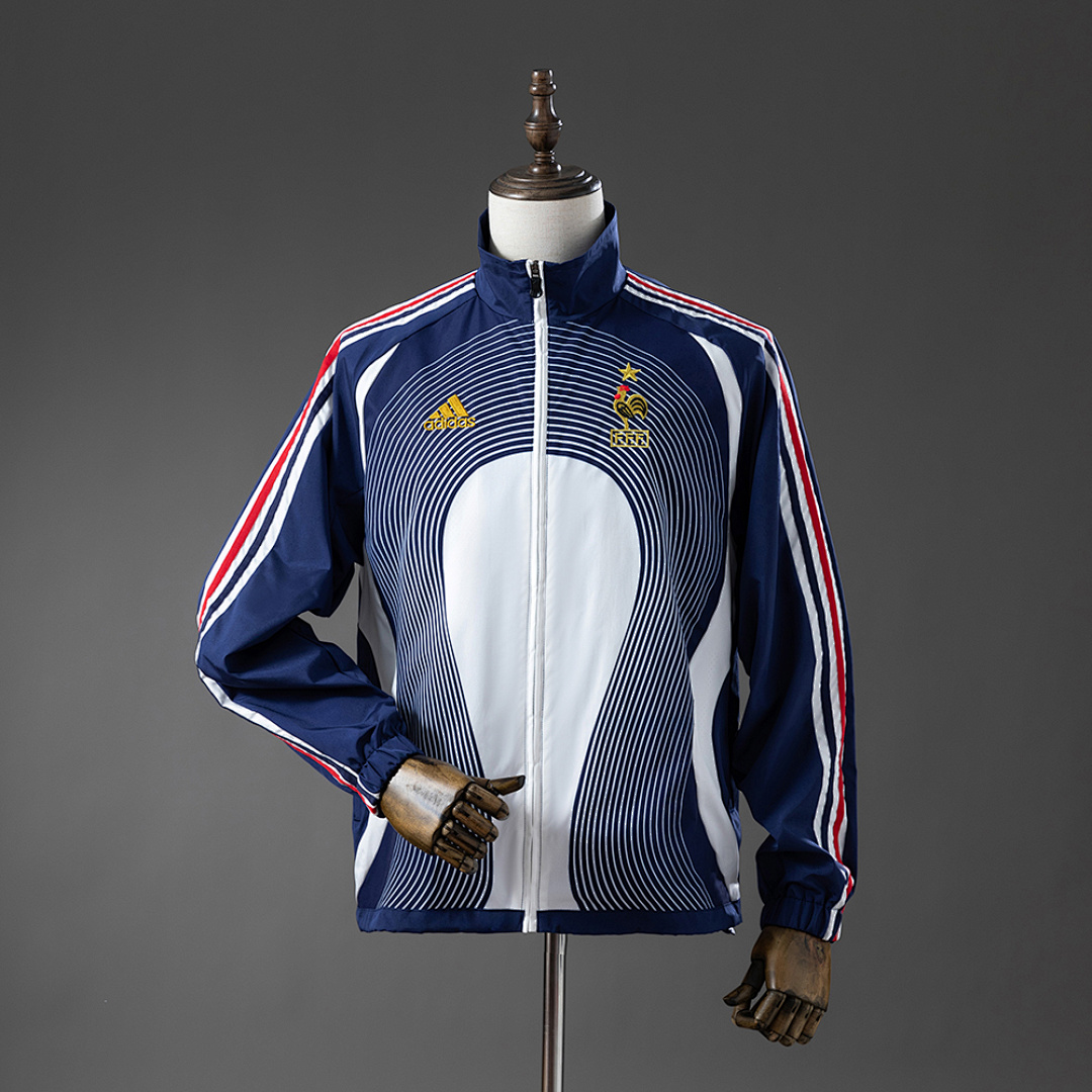 France 05/06 Retro Windbreaker - White & Blue S-XXL 2