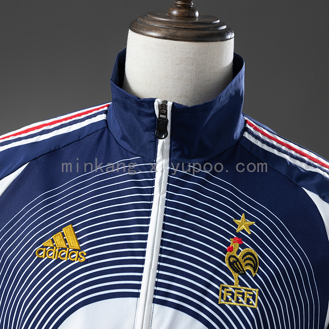 France 05/06 Retro Windbreaker - White & Blue S-XXL 9