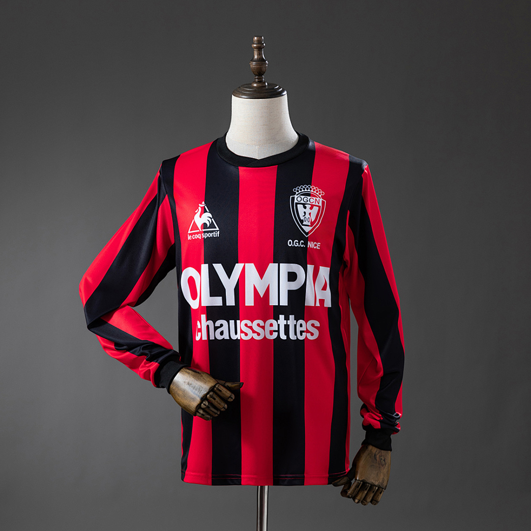 OGC Nice 77/78 Home Long-Sleeve Retro Jersey S-XXL 2