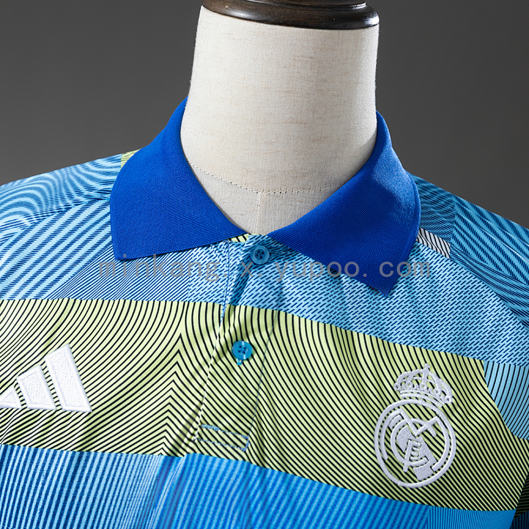 Real Madrid 25/26 POLO - Green Striped Tray S-XXL 7
