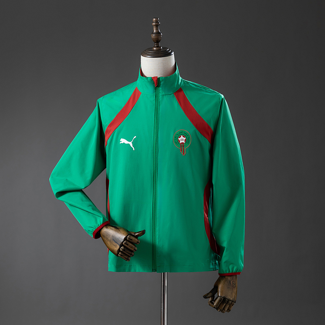 Morocco 2026 Reversible Jacket Windbreaker - Red & Green S-3XL 2
