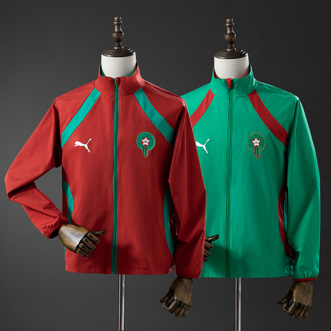 Morocco 2026 Reversible Jacket Windbreaker - Red & Green S-3XL 4
