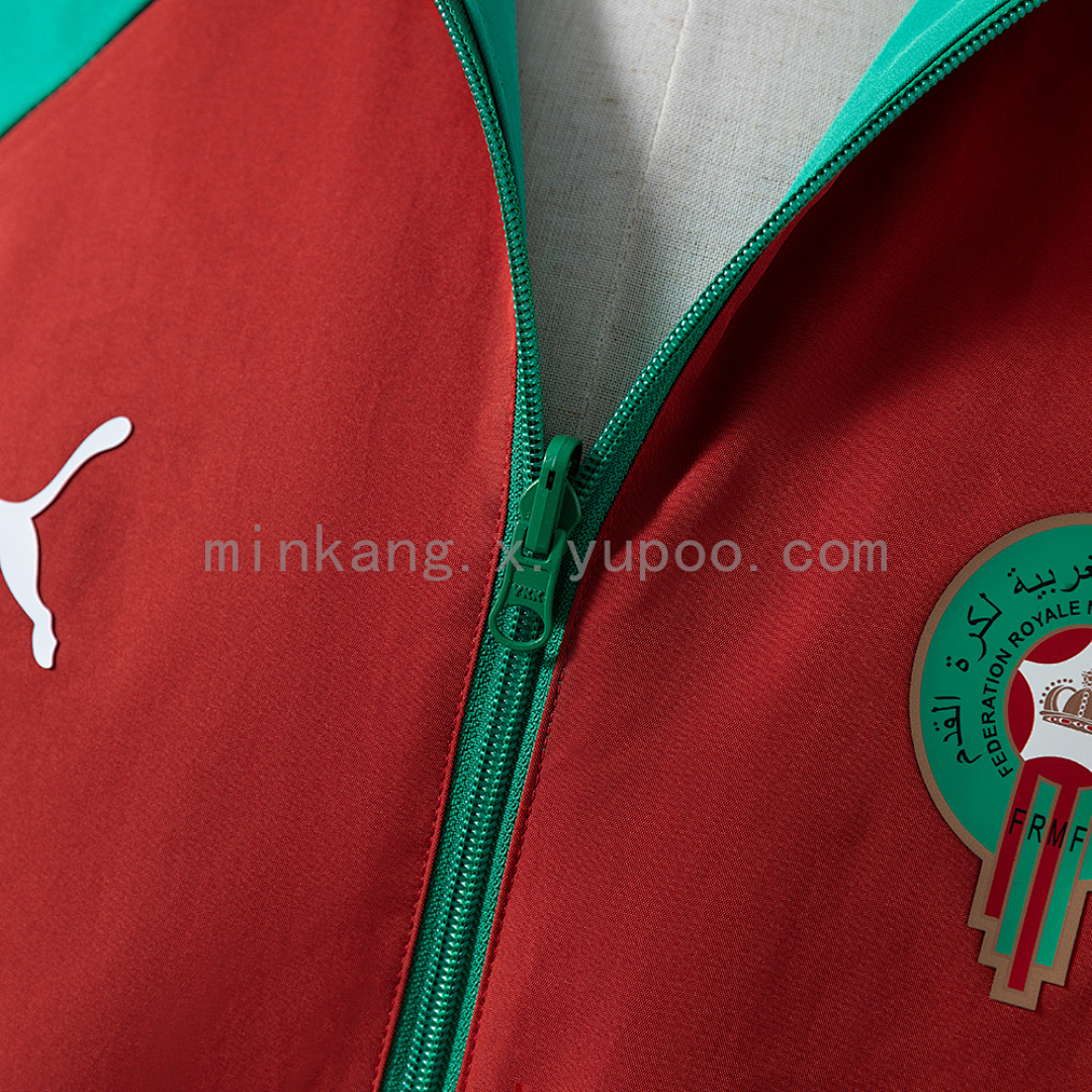 Morocco 2026 Reversible Jacket Windbreaker - Red & Green S-3XL 9