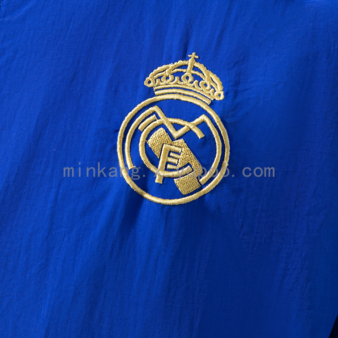 Real Madrid Reversible Jacket Windbreaker - Blue & Yellow S-XXL 11