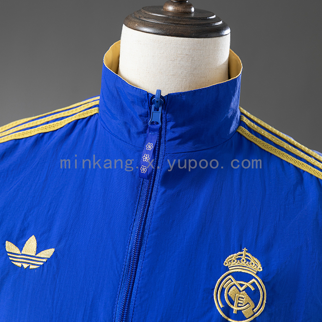 Real Madrid Reversible Jacket Windbreaker - Blue & Yellow S-XXL 12