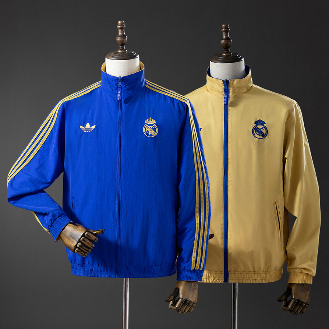 Real Madrid Reversible Jacket Windbreaker - Blue & Yellow S-XXL 3