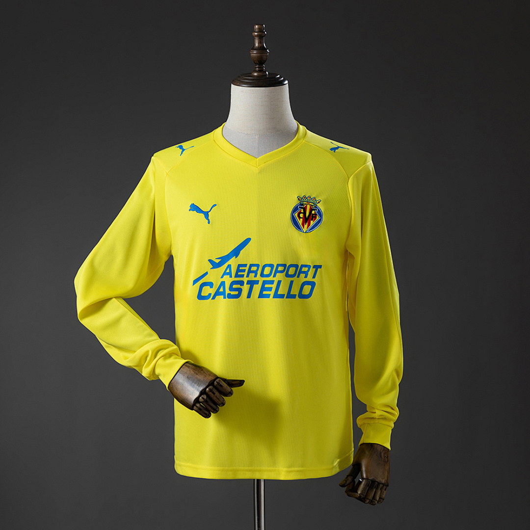 Villarreal 08/09 Home Long-Sleeve Retro Jersey S-XXL 2