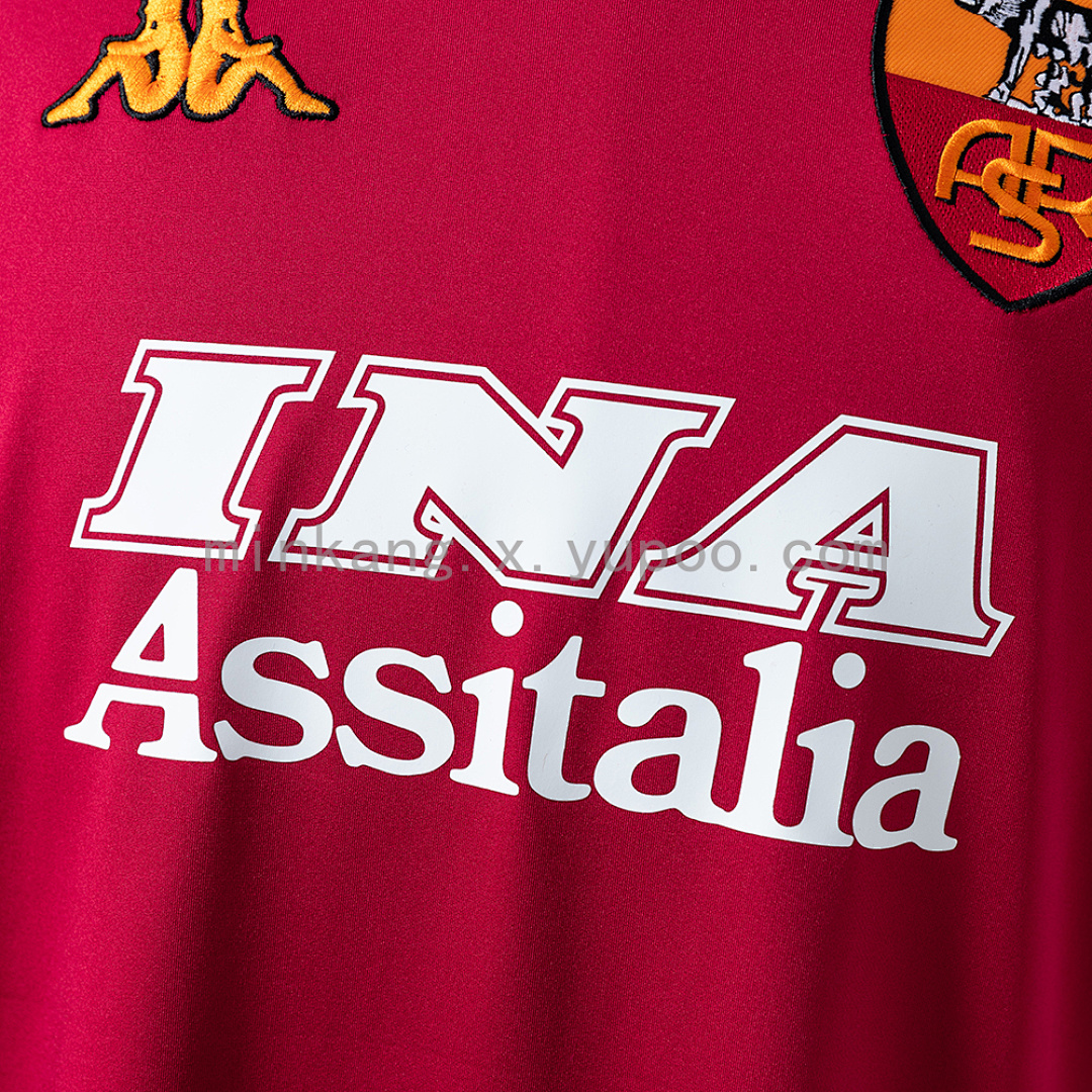 Roma 00/01 Home Long Sleeve Retro Jersey S-XXL 7