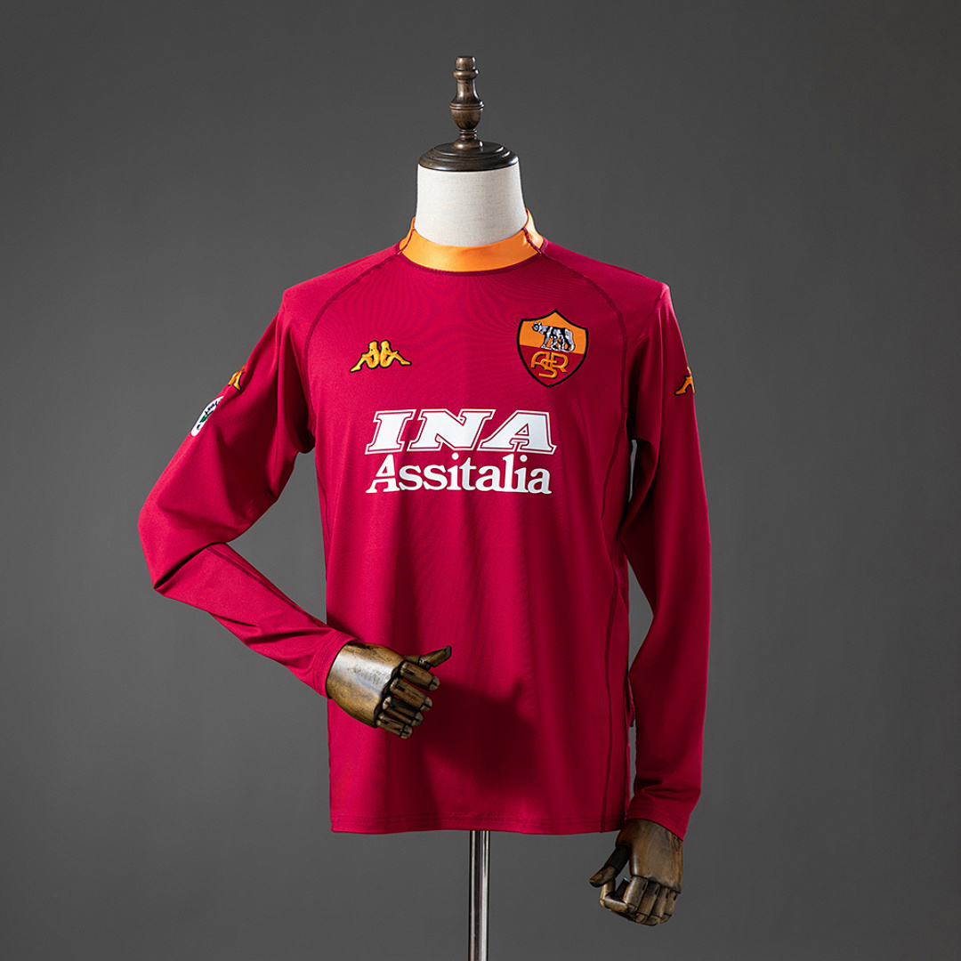 Roma 00/01 Home Long Sleeve Retro Jersey S-XXL
