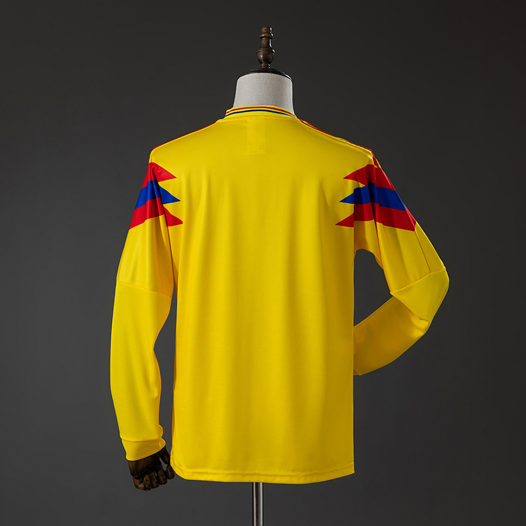 Colombia 1990 Originals Retro Home Long Sleeve Jersey S-XXL 3