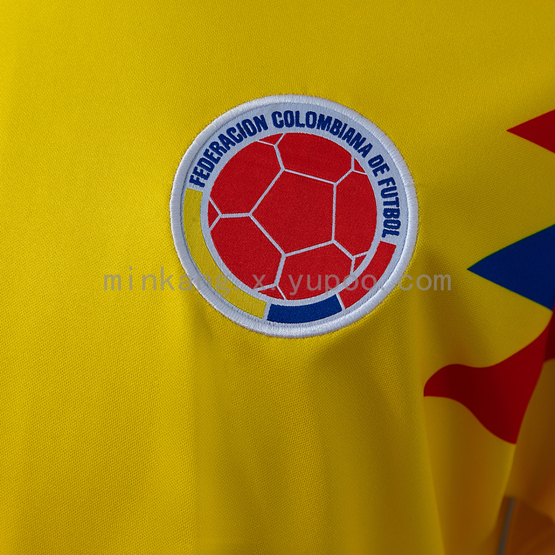 Colombia 1990 Originals Retro Home Long Sleeve Jersey S-XXL 6