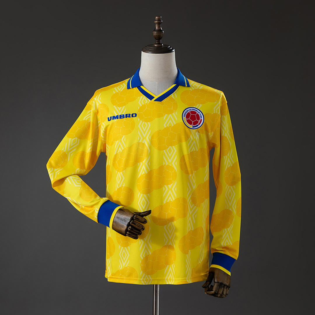 Colombia 1994 Home Retro Long Sleeve Jersey S-XXL 2