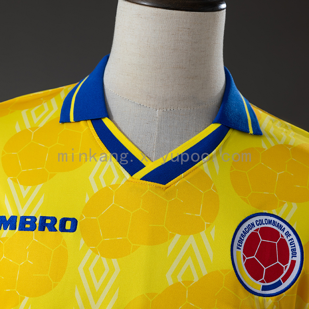 Colombia 1994 Home Retro Long Sleeve Jersey S-XXL 7