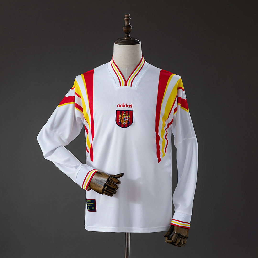 Spain 1996 Away Retro Long Sleeve Jersey S-XXL 2