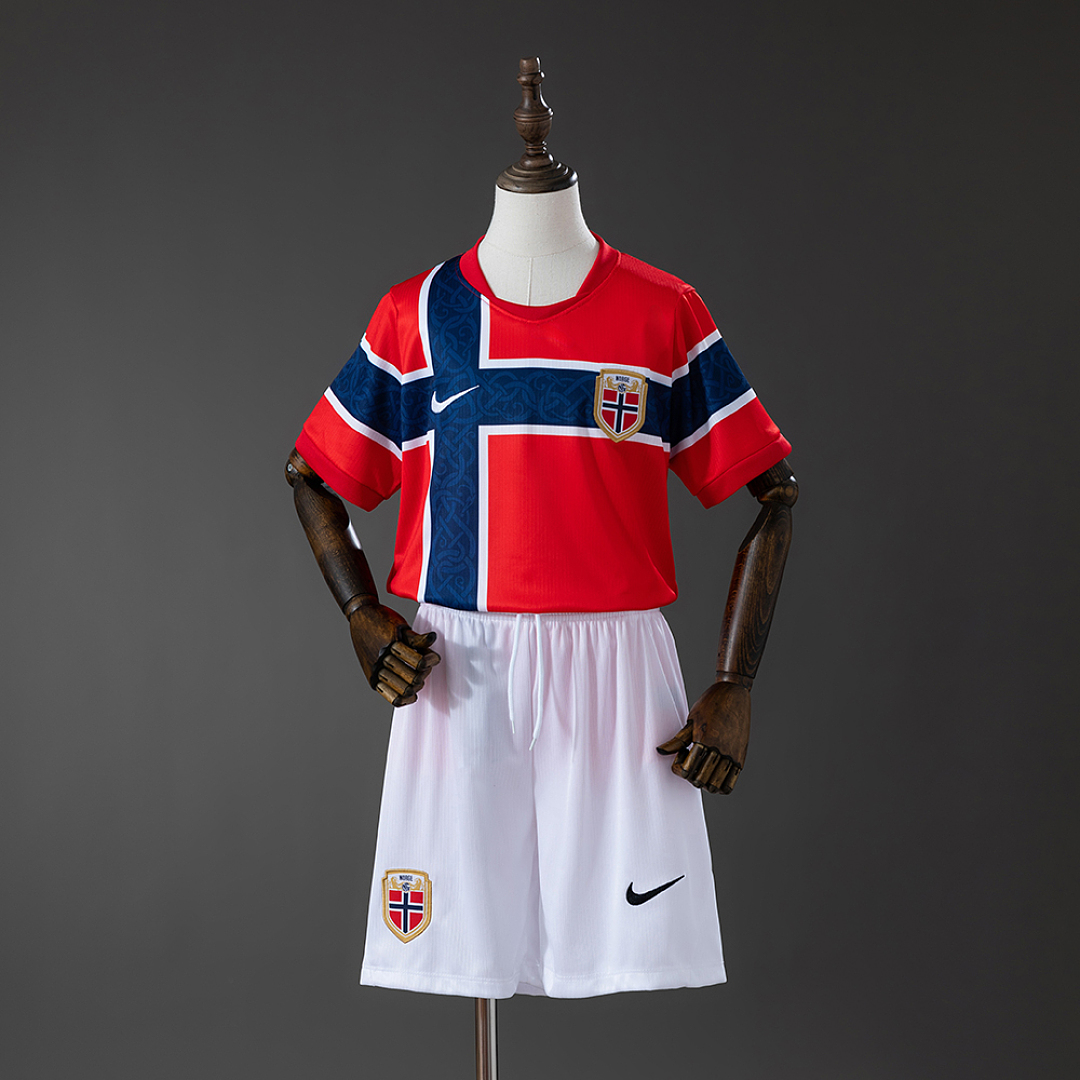 Norway 2026 Home Kids Kit Jersey Size 16-28