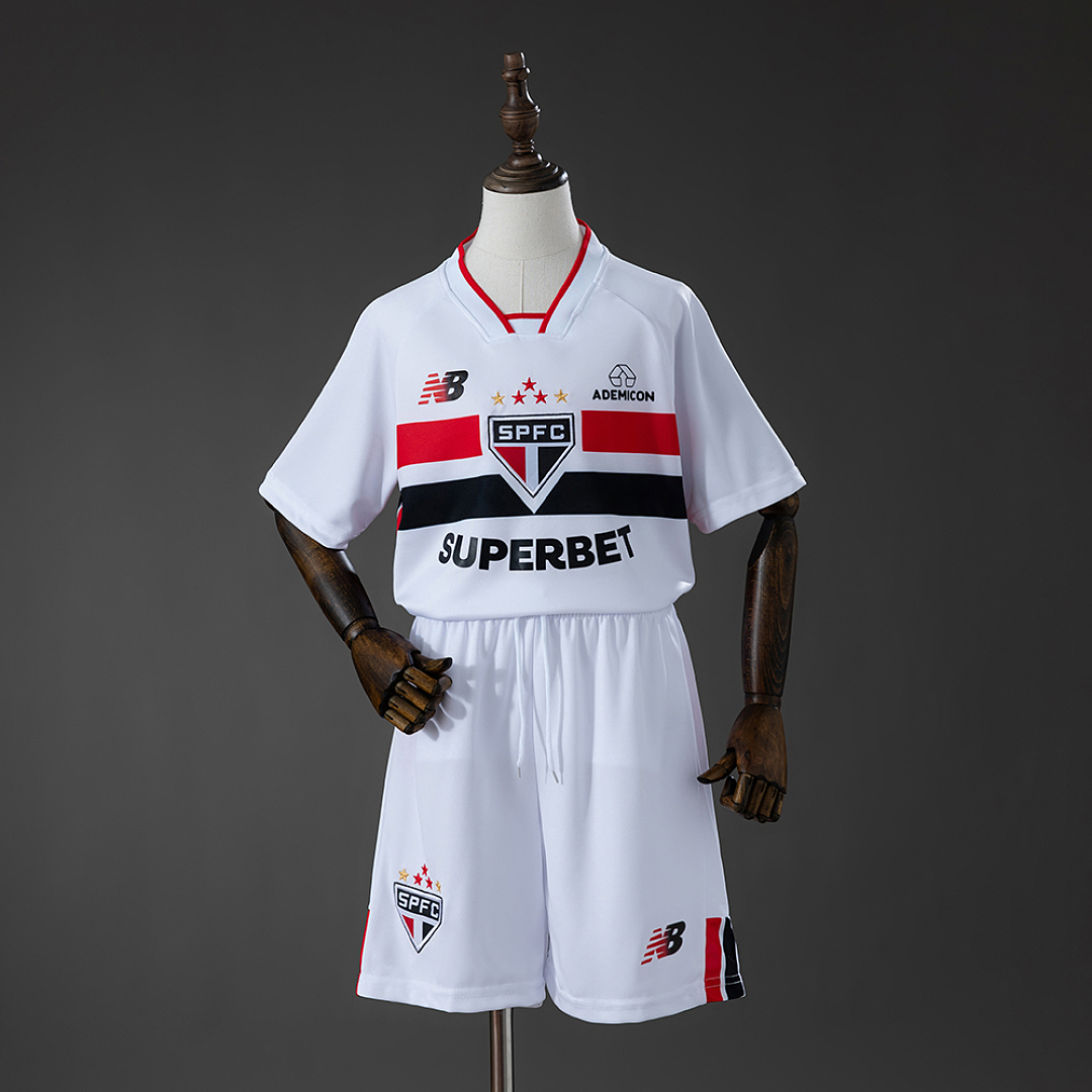 São Paulo 26/27 Home Kids Kit Jersey Size 16-28 3