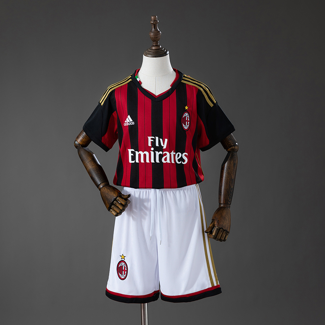 AC Milan 13/14 Home Retro Kids Kit Jersey Size 16-28 3
