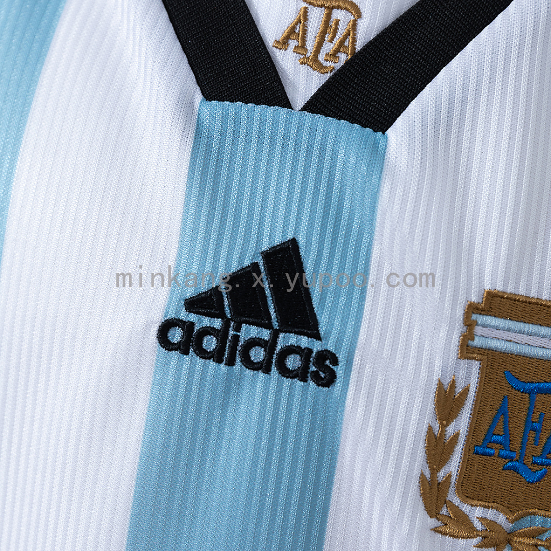 Argentina 1998 Home Retro Kids Kit Jersey Size 16-28 8