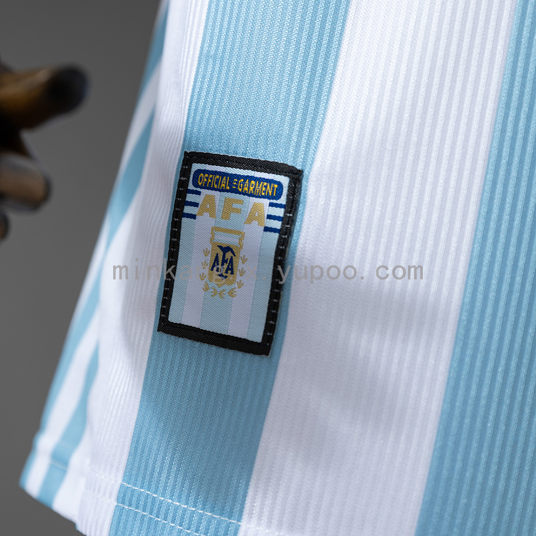 Argentina 1998 Home Retro Kids Kit Jersey Size 16-28 10
